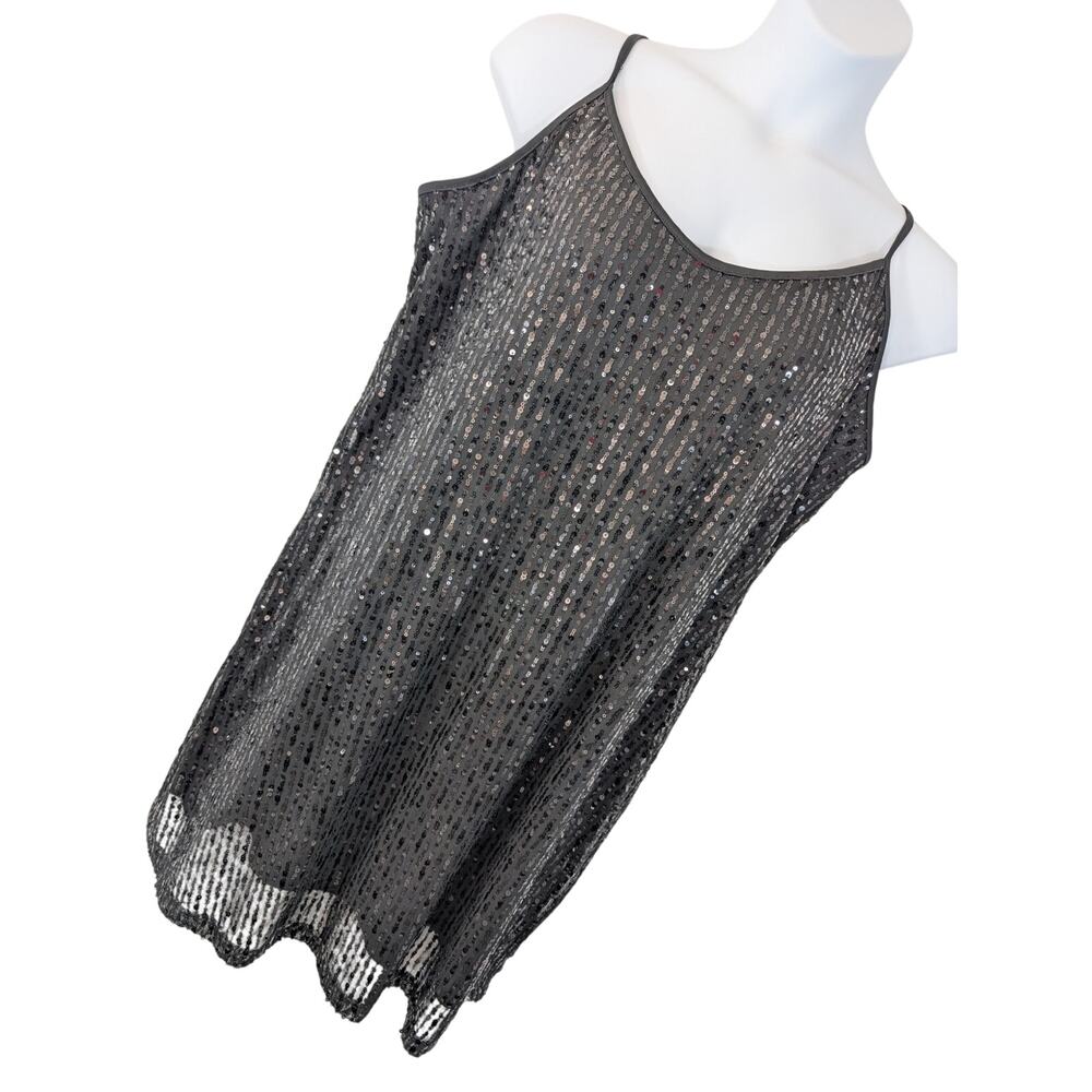 NWT! FOREVER 21! LUXE BLACK STRETCH KNIT SEQUINNED VERTICAL STRIPE DRESS! SZ 3X